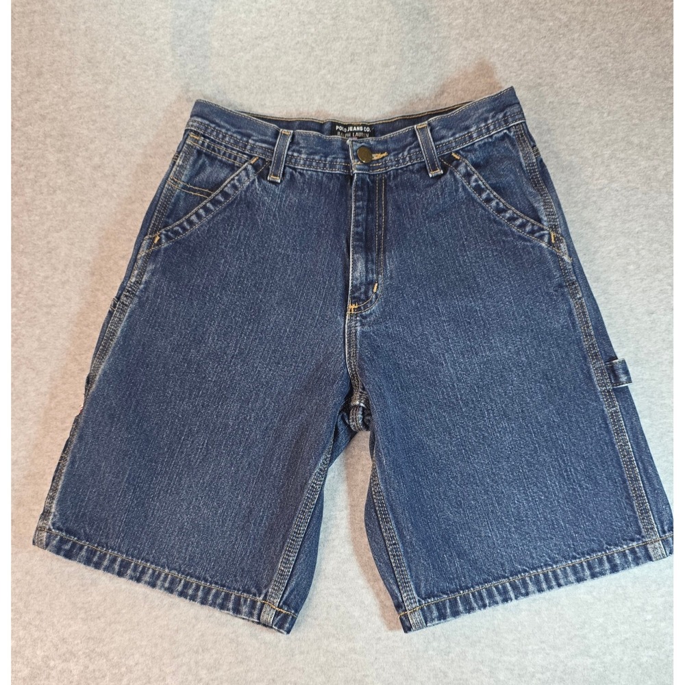 Y2K Polo Jeans Co. Ralph Lauren Denim Carpenter Shorts Size 10 Kids Blue